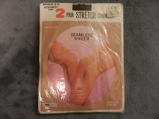 Vintage Kmart 2 Pair Stretch Stockings Blackmist Size 9-10
