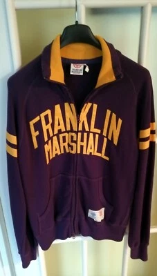 FELPA FRANKLIN MARSHALL viola/giallo con zip e cappuccio - taglia SMALL - Imagen 1 de 4