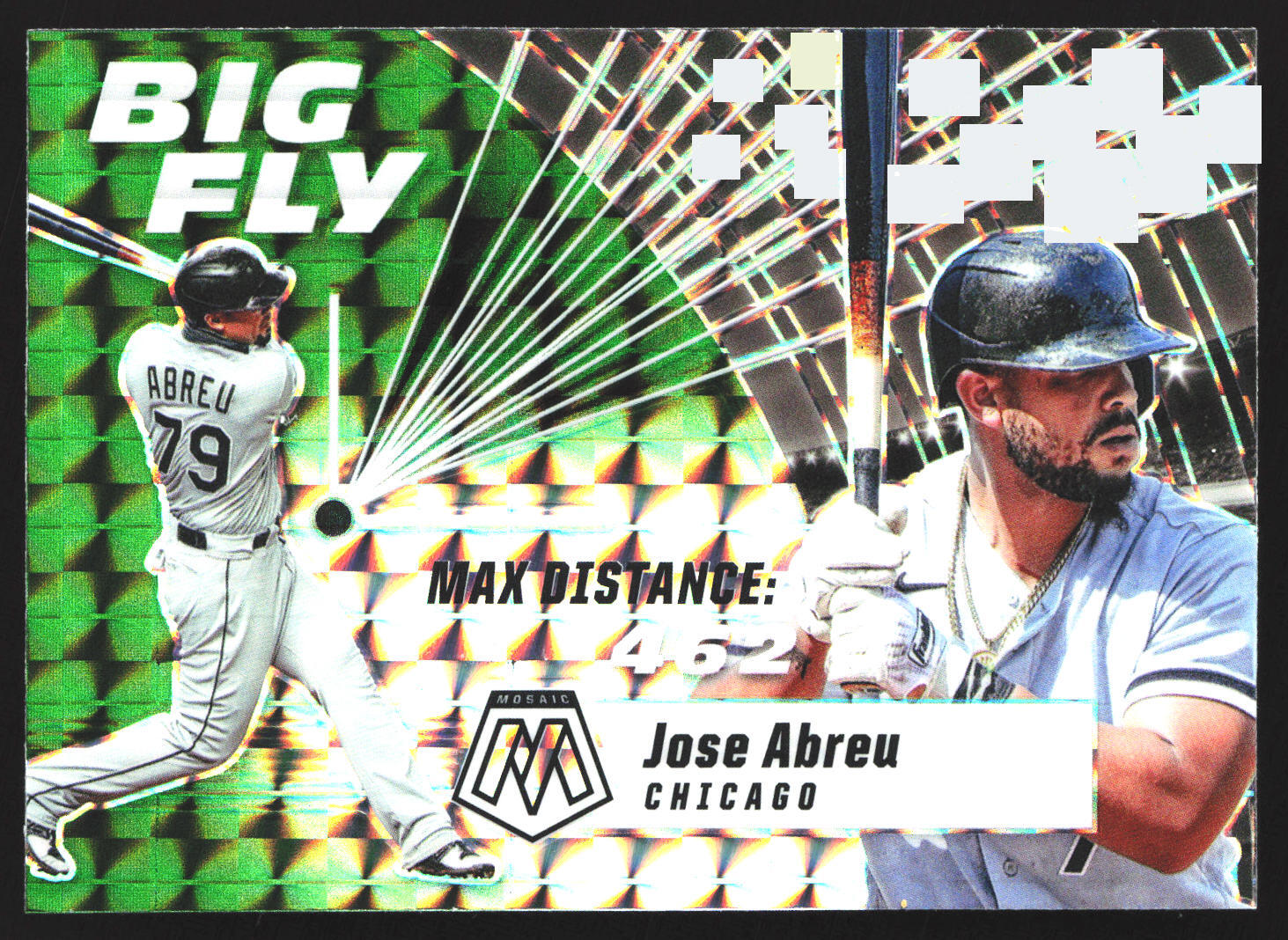 2021 Panini Mosaic Jose Abreu #BF2 Big Fly Mosaic Green Chicago White Sox