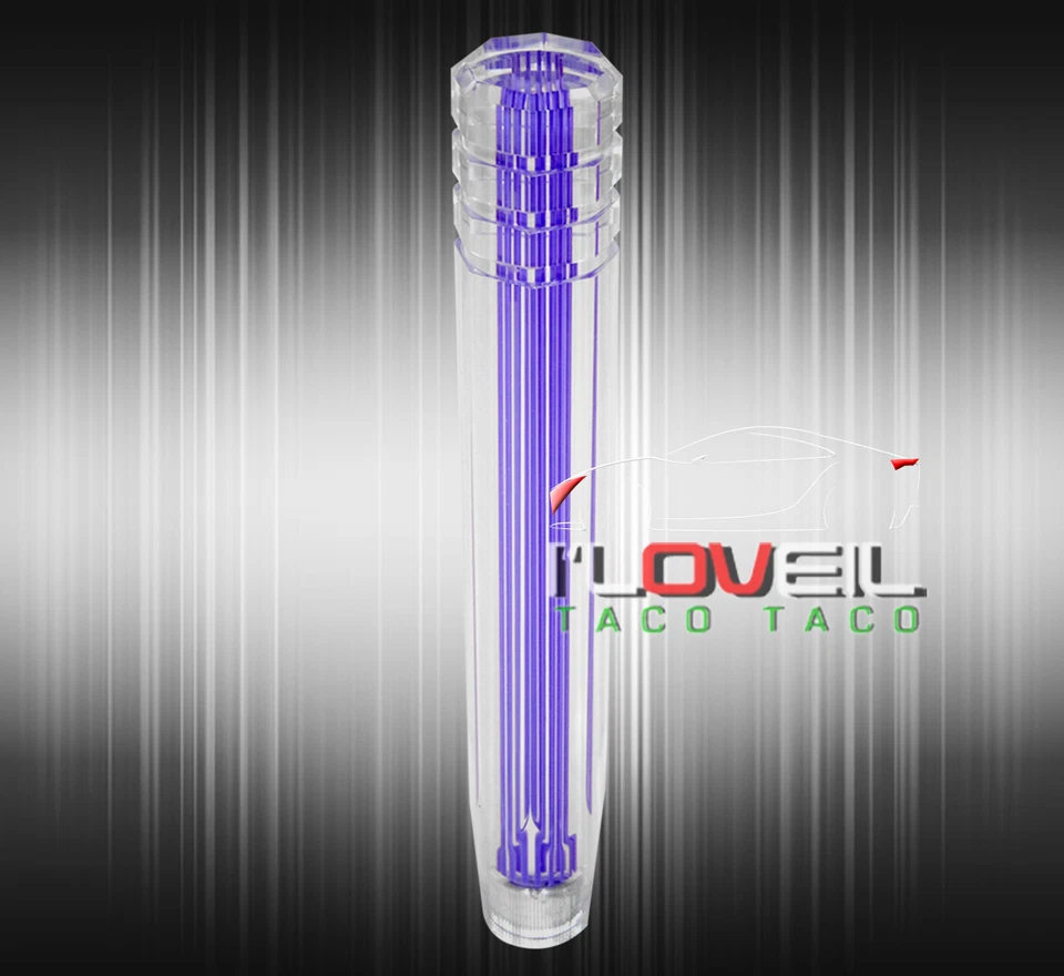 For Nissan 12" 8X1.25mm Clr 3D Style Long Extended Shift Knob Autox Purple - Image 2 of 3