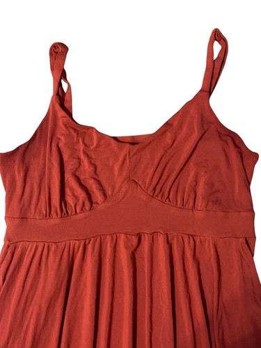Torrid Burnt Orange Spaghetti Strap Maxi Dress Tank Top Sleeveless Size 1 14/16 - Picture 3 of 5