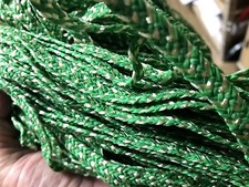vintage 1/4" millinery 1940s braided raffia woven emerald ivory 10yds France
