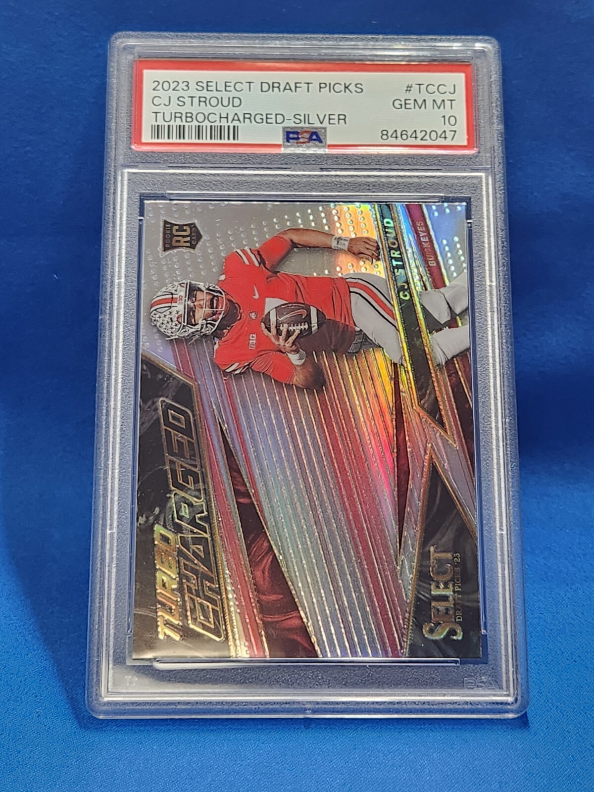 CJ STROUD 2023 SELECT DRAFT PICKS #TCCJ TURBOCHARGED SILVER PRIZM PSA 10