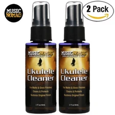 2-PACK Music Nomad MN121 Ukulele Cleaner Matte or Glossy Finishes 2 Fl Oz