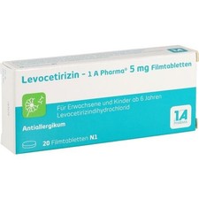 LEVOCETIRIZIN-1A Pharma 5 mg Filmtabletten 20 St. PZN 14243947