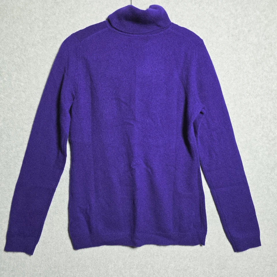 Suéter Cashmere Charter Club Talla S Academia Cuello Alto Lujo Dinero Púrpura Foto 2 de 4