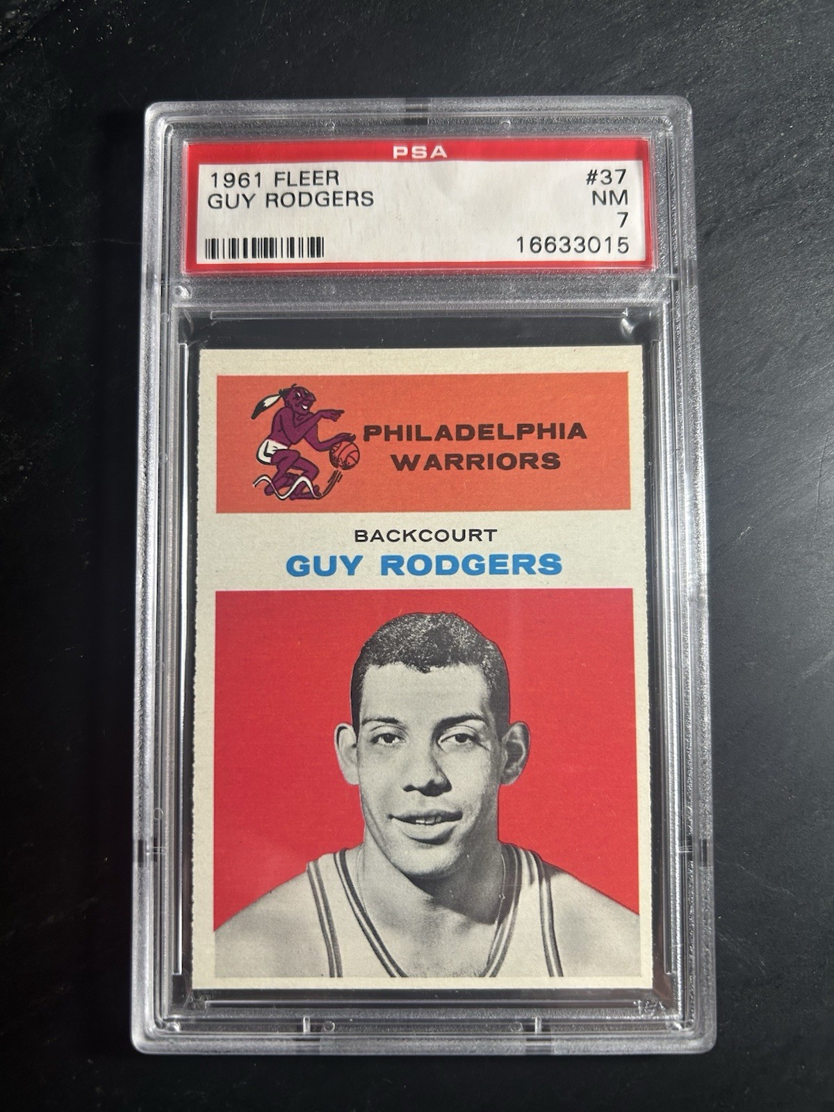 1961 Fleer #37 Guy Rodgers RC PSA 7 NM Philadelphia Warriors