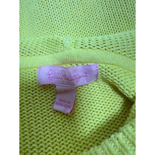 Lily Pulitzer Soft Yellow Women’s Sz L Knit Cardigan Sweater Preppy Full Zip - Picture 3 of 10