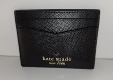Kate Spade New York Black Leather Card Holder Wallet Slim