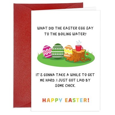 JUESMOS Happy Easter Card for Him Her Funny 3.9 x 5.9 inches, multicolor 