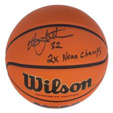 Christian Laettner Signed Wilson NCAA Basketball Ins. 