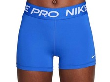 NIKE PRO 365 3  DriFit Compression Shorts M Blue White Logo Athleticwear Workout