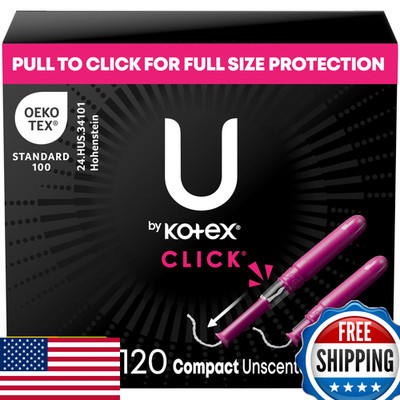 U by Kotex Click Multipack Tampons Compact Regular Super Absorbency Unscented 12