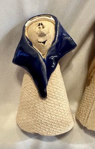 Gill Tilley Old Man Woman Candle Snuffers (2) Clay Pottery Of Wales 1970-79Vtg - Picture 2 of 11