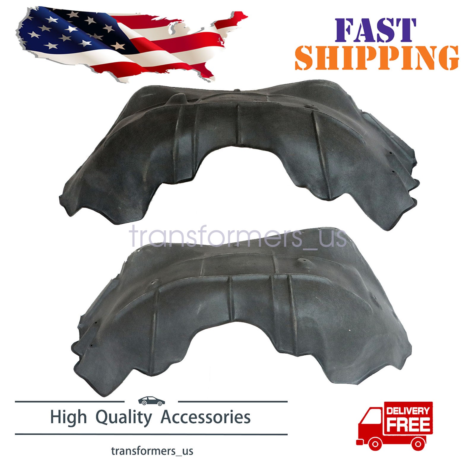Set of 2 Fender Liner For Chevrolet Silverado 1500 2014-2015 Front LH & RH Inner
