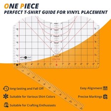 Tshirt Measurement Tool, All in 1 Ruler for Heat Press, Vinyl Design, Black