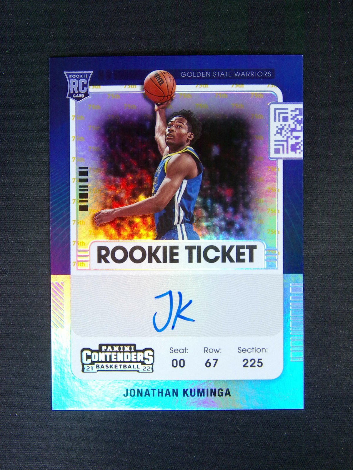 2021-22 Panini Contenders Jonathan Kuminga #107 RC Rookie Ticket Auto