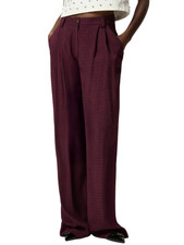 Pinko pantaloni Ruth gamba larga motivo cravatteria viola