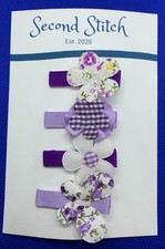 4-Piece Purple Butterfly Flower Hair Clips