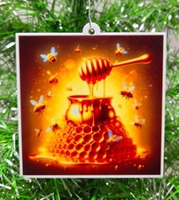 HONEY Ornament - Honey Themed Bee Christmas Ornament