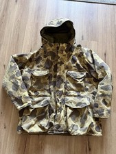 Vintage Cabelas Jacket GORETex Hunting Duck Camouflage Hooded USA Made Men's XL