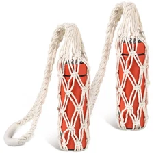 Lothee 2 Pcs Macrame Water Bottle Carrier Cotton Water Bottle Bag Long Strap ...