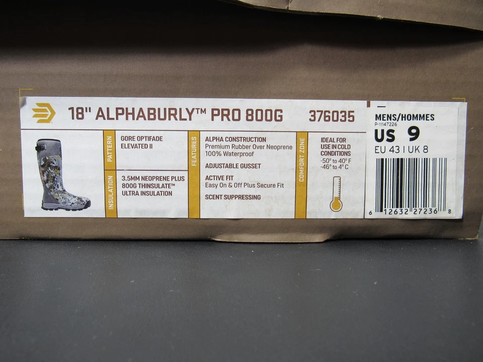 LaCrosse Alphaburly Pro 18" Optifade Elevated II 800G Men's Hunting Boot NIB NEW - Image 3 of 4