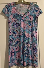 Lilly Pulitzer Etta Dress Blue Horizon Jungle Sunrise XX Small