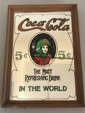Vintage Coca-Cola Advertising Mirror Sign Framed