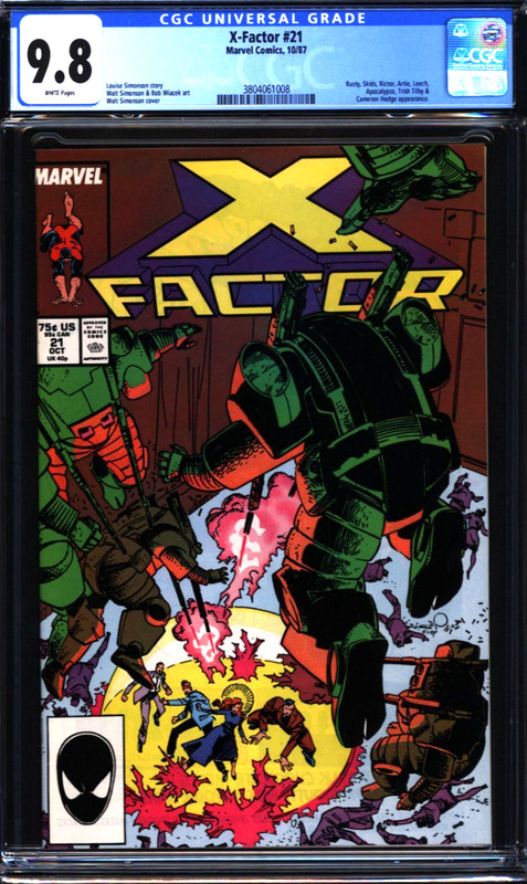 X-FACTOR 21 CGC 9.8 WP APOCALYPSE RUSTY SKIDS ARTIE Non-Circulated Case MARVEL