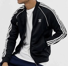 adidas Originals Superstar Track Jacket for Men, Size Medium- Black