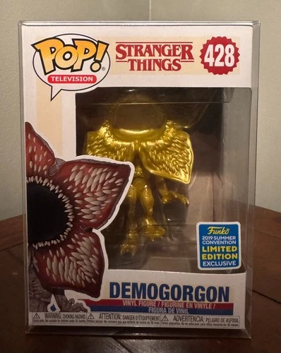FUNKO POP! NETFLIX STRANGER THINGS #428 GOLD DEMOGORGON SDCC WITH PROTECTOR