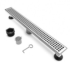 36 Inch Linear Drain Shower Rectangular Floor Drain with Removable Square Hol...