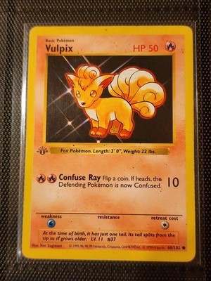 POKEMON 1st Edition Shadowless Base Set Vulpix 68/102 Common