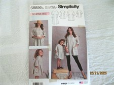 Simplicity S8856 Child's and misses dress and tunic 3-8, XS-XL UNCUT