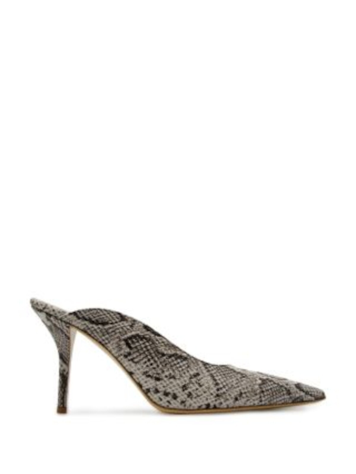 GIA BORGHINI Womens Gray Snake Abella Toe Stiletto Slip On Heeled Mules Shoes 39