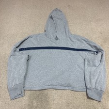 Under Armour Hoodie Gray Cropped Long Sleeve Pullover Women s Size Large