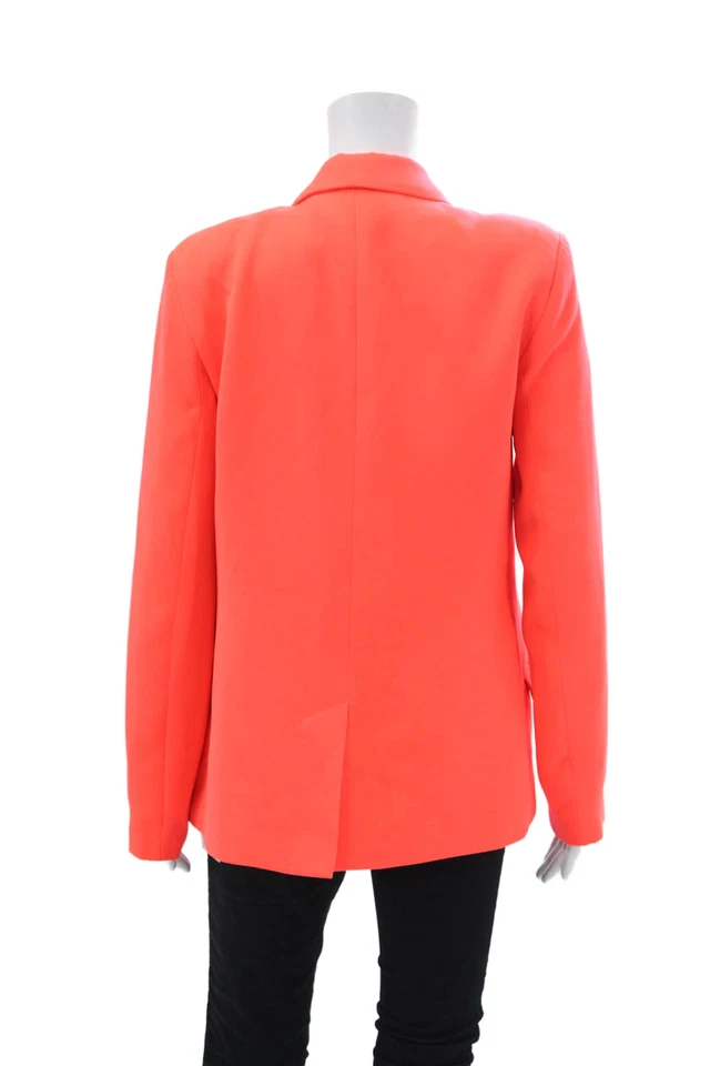 Chaqueta Blazer Bardot Mujer Clásica Solapa Frente Abierto Naranja Neón Talla 4 Foto 3 de 4