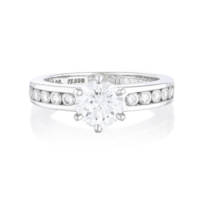 Tiffany&.Co. Engagement Ring in Platinum Pt950 with Diamonds 0.63ct, 4.8g; box