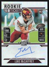2024 Panini Contenders Optic Silver Prizm Luke McCaffrey Rookie Auto #121 SB6