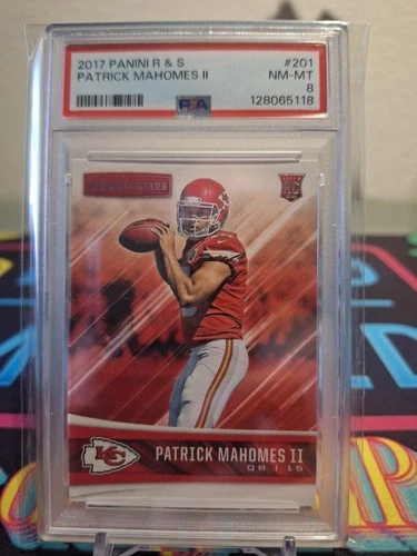 Patrick Mahomes 2017 Panini Rookies And Stars RC #201 PSA 8