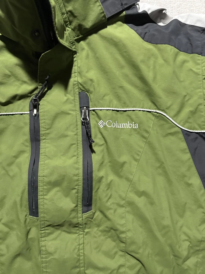 Columbia Jacket Mens Large Green Black Interchange 3 In 1 Hooded Ski Snow Coat - Image 2 of 4