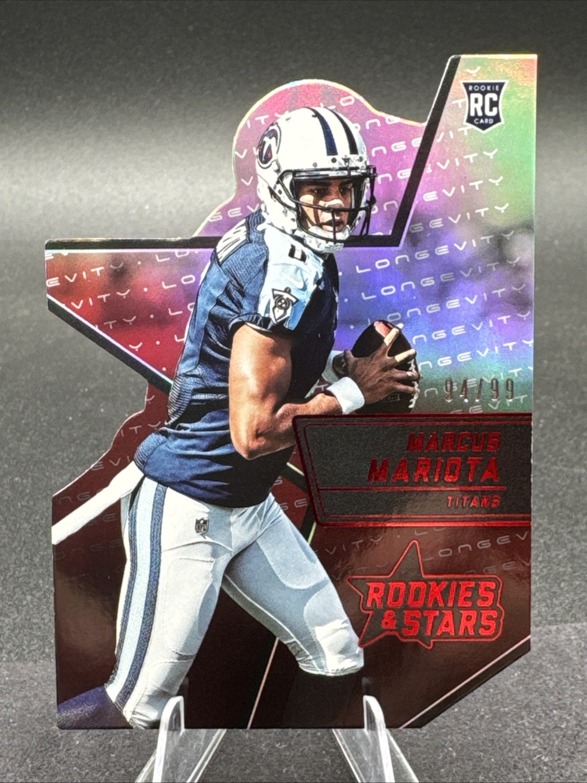 Marcus Mariota Panini Rookies & Stars Die-Cut Rookies #RSR2 Longevity-Red