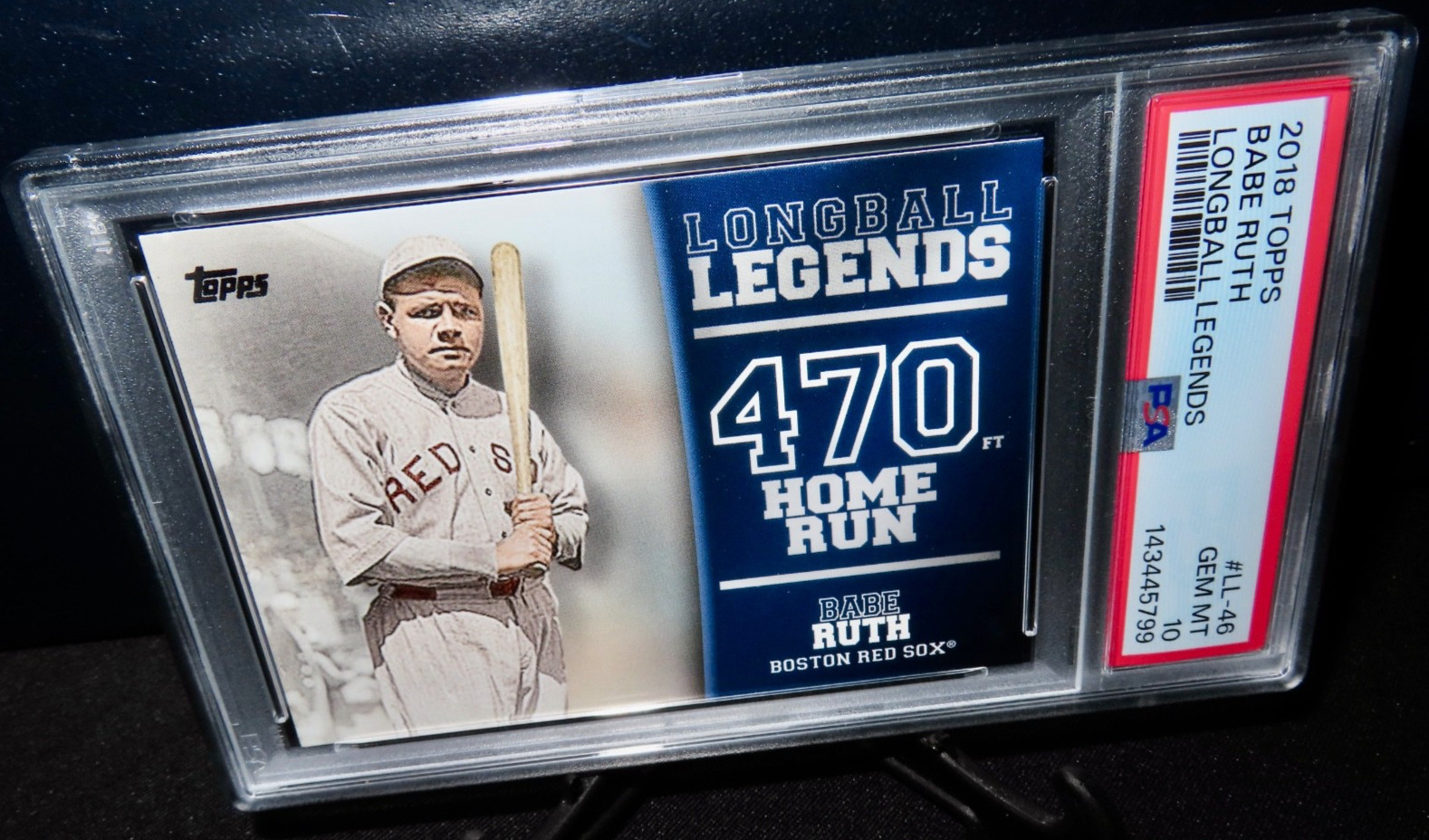 2018 TOPPS BABE RUTH PSA 10 GEM MINT #LL-46 LONGBALL LEGENDS 470 HOME RUN! view 3