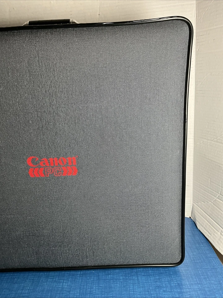 Estuche de transporte vintage para computadora PC Canon estilo equipaje raro con llave Foto 3 de 4