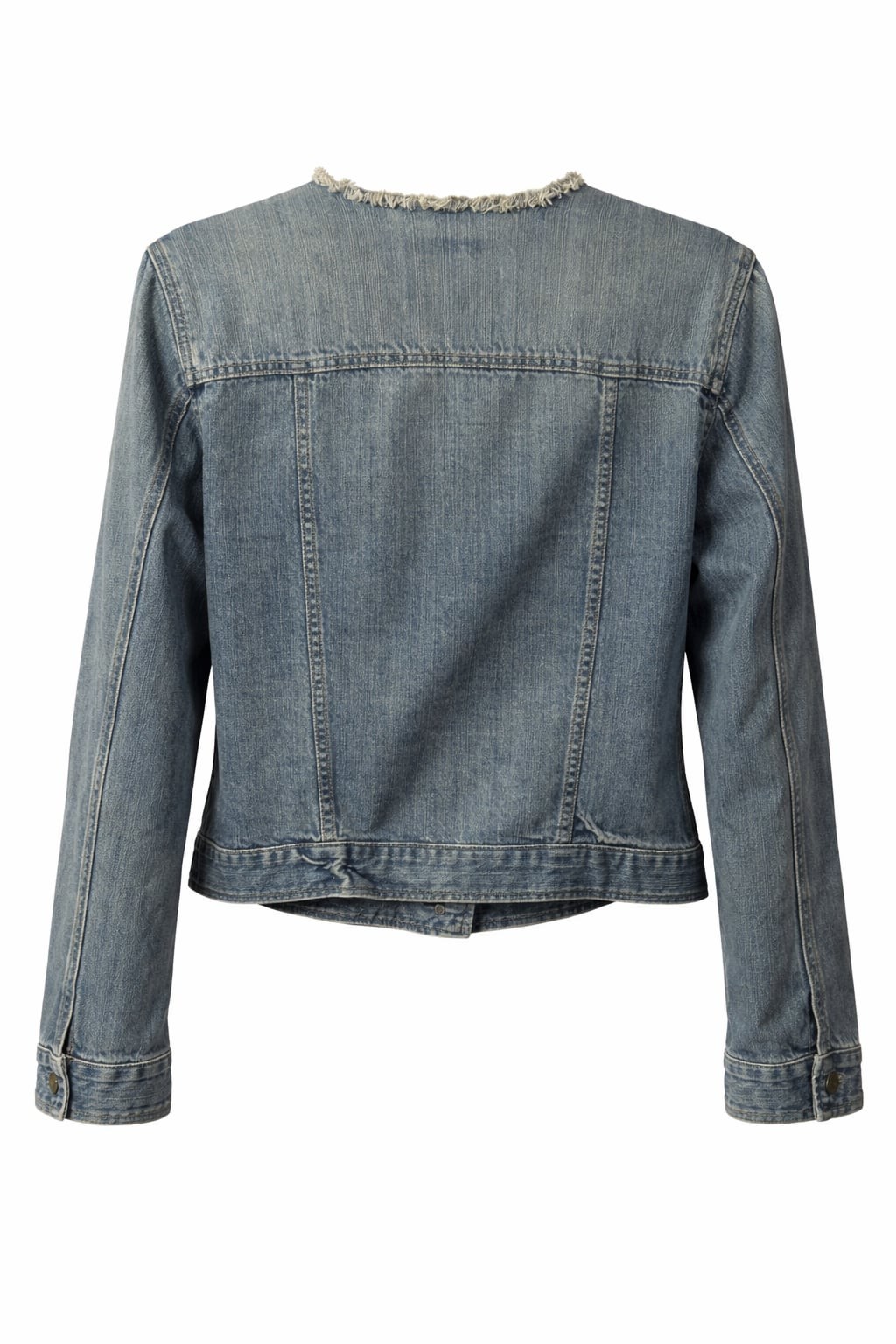 Chaps Collarless Fitted Denim Jacket - image 2