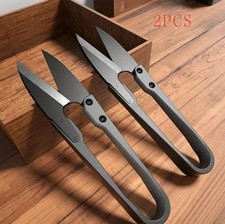 2pcs U  Shaped Thread Scissors   Black Yarn Snips for Hand  Sewing  Cutting - NEW