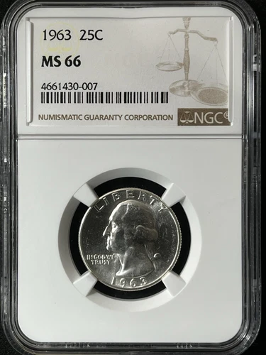 1963 25C Washington Quarter Dollar NGC  MS66  4661430-007