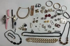 Vintage & Modern Costume Jewelry Lot Necklaces Earrings Bracelets Watches