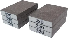 6 PCS 220 Grit Hand Sanding Blocks Set - Fine Sander Sponge, Wet and Dry Dual-Us